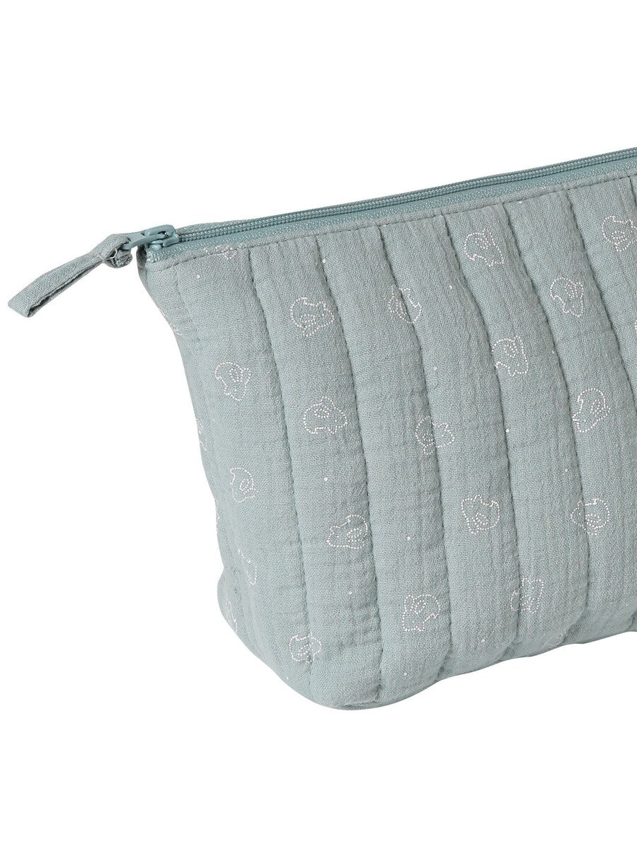 Toalettmappe for baby i musselin bomull 25x18 cm i rosa farge