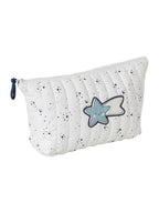 Bakside av toalettmappe for barn med quilting bomull 25x18 cm
