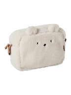 Toalettmappe for barn i teddyfleece polyester 25x10x18 cm forfra