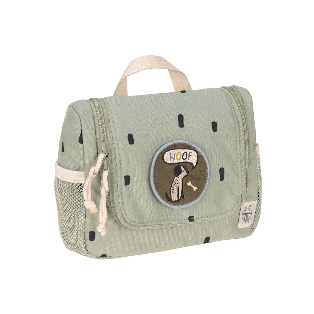 Toalettmappe mini Happy Prints light olive for barn - forfra
