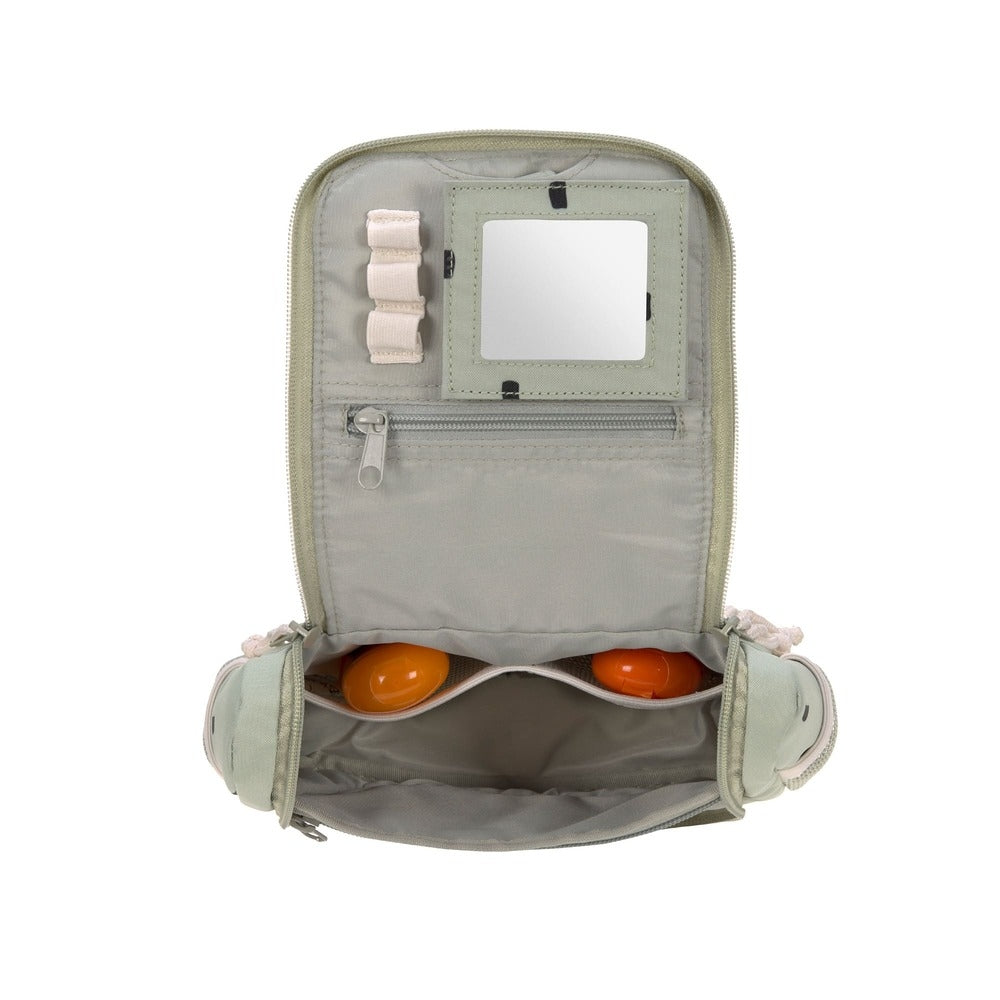 Toalettmappe mini Happy Prints light olive for barn - bakside
