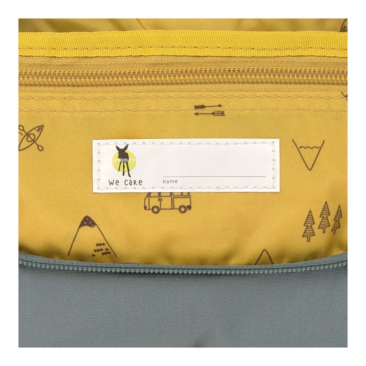Toalettmappe for barn Mini Washbag Adventure nærbilde av glidelås