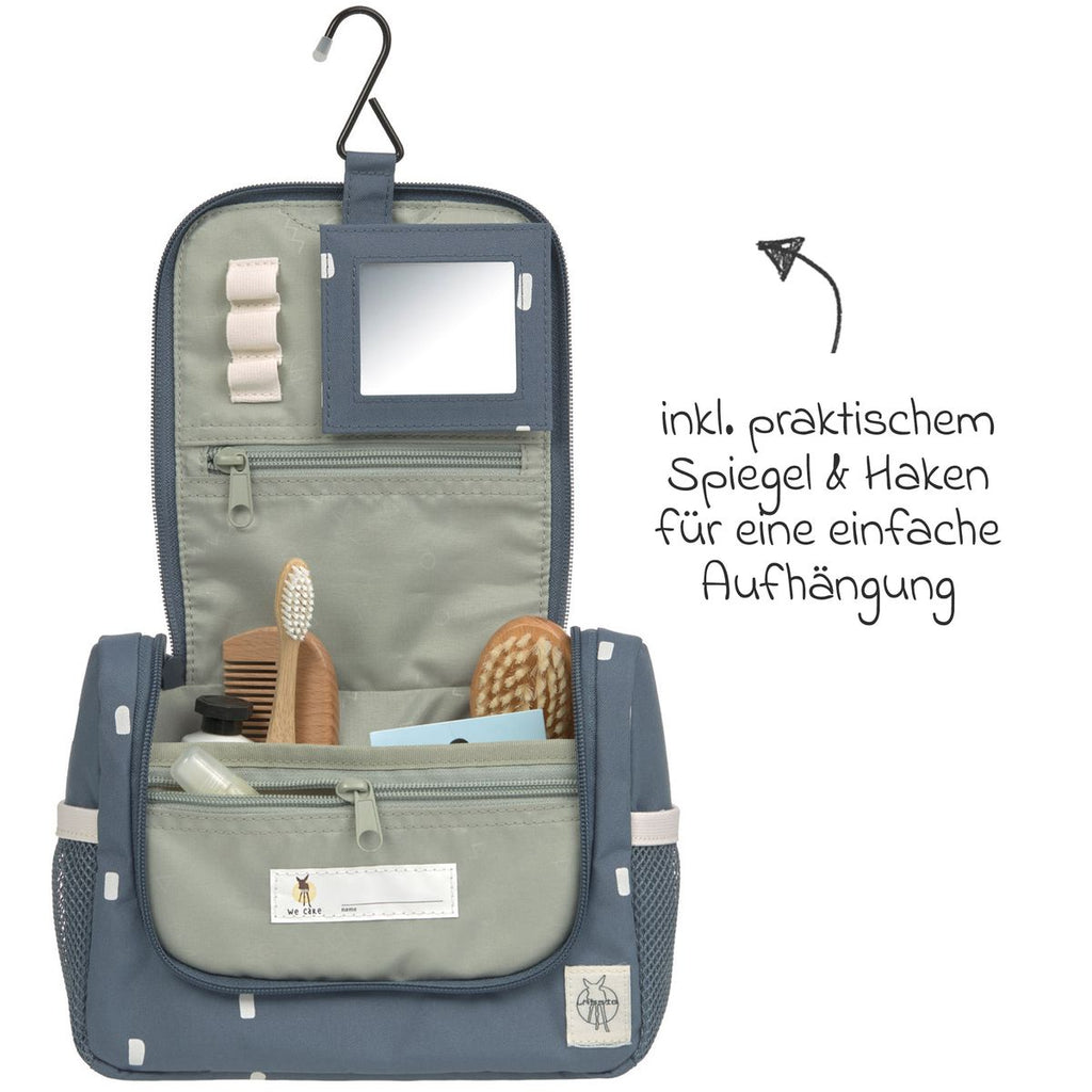 Toalettveske Mini Washbag Happy Prints Midnight Blue montert med krok