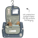 Toalettveske Mini Washbag Happy Prints Midnight Blue montert med krok