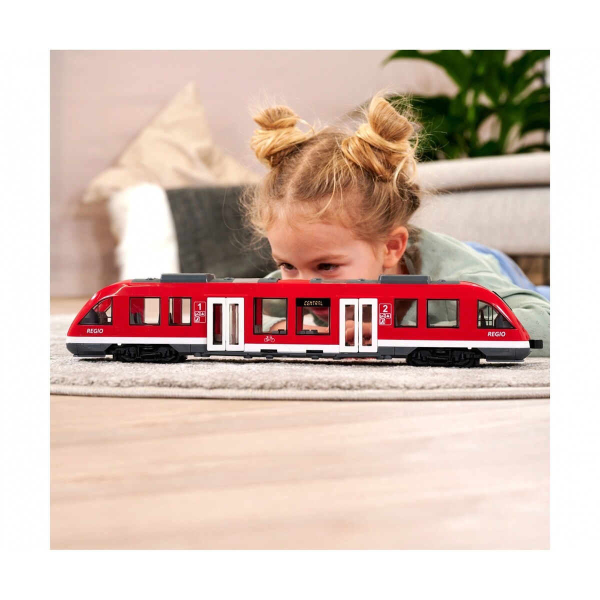 Tog City Train 45 cm med frihjul skala 1:43 bakside