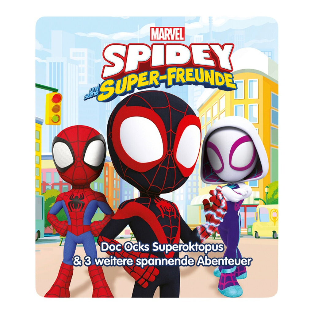 Tonie lydfigur Marvel Spidey og venner montert på Toniebox