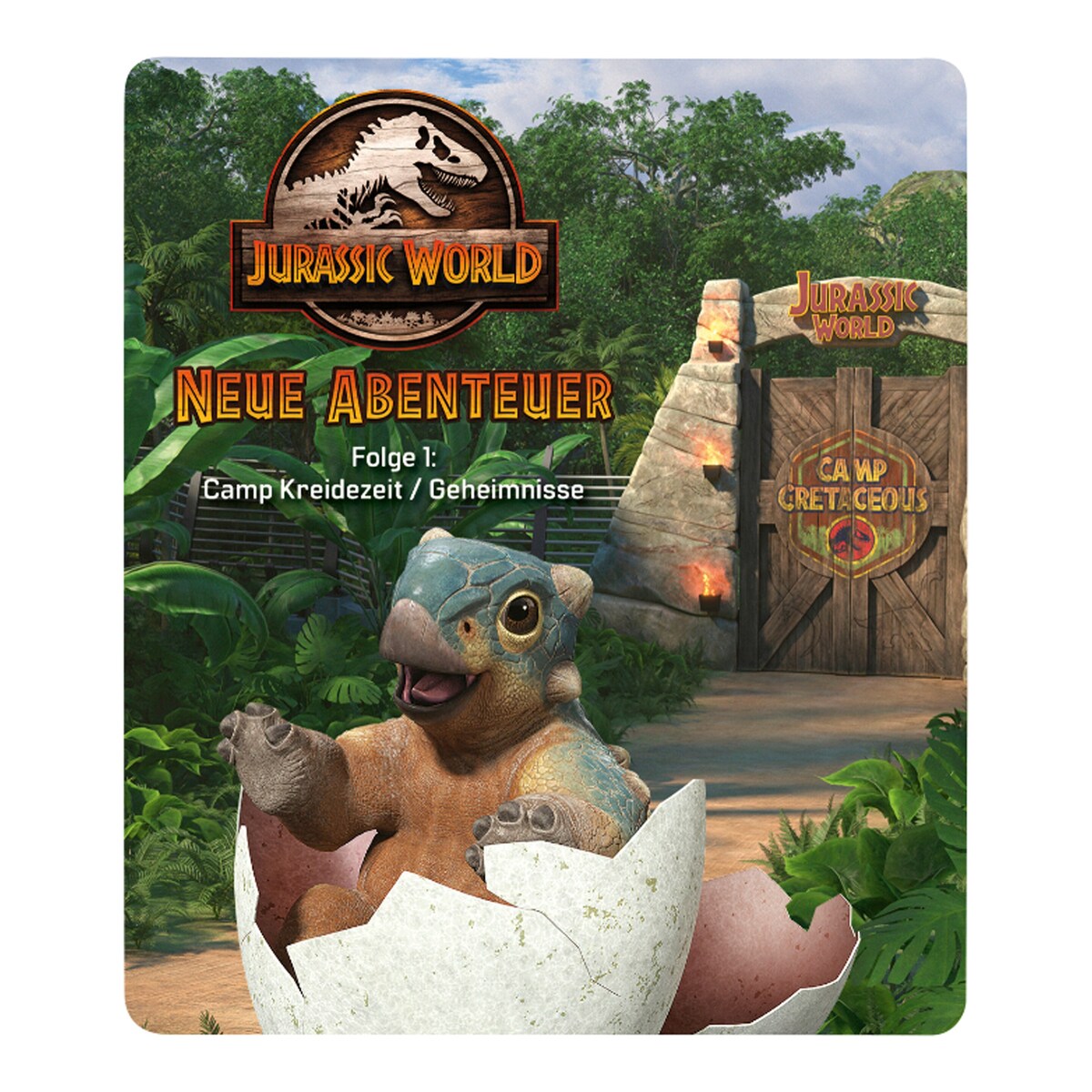 Tonie lyttefigur Jurassic World episode 1 Camp Kreidezeit montert på Toniebox