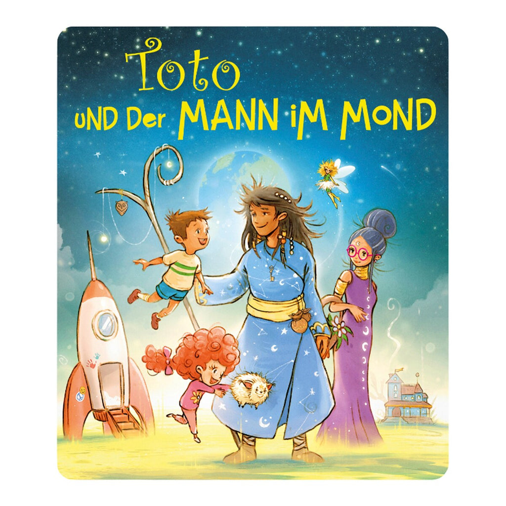 Tonie lyttefigur Toto og mannen i månen montert på Toniebox