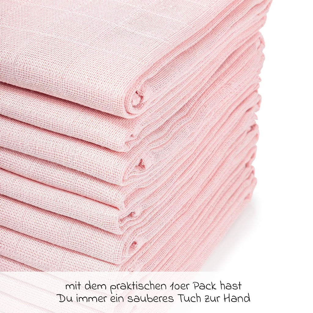 Tøybleier i bomull 10-pack 80 x 80 cm pudder - Makian stoffdetalj