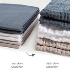 Tøybleier i bomull 6-pack 80 x 80 cm OEKO-TEX - Makian