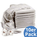 Tøybleier i bomull 10-pack 80 x 80 cm OEKO-TEX forfra