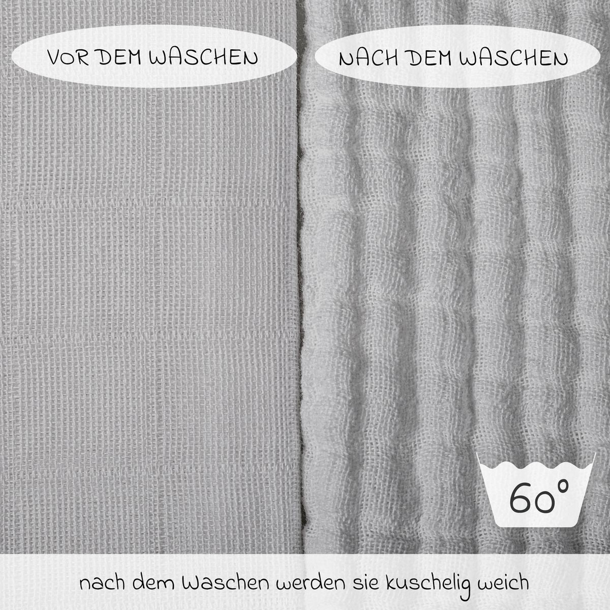 Tøybleier i bomull 10-pack 80 x 80 cm OEKO-TEX i farge grå