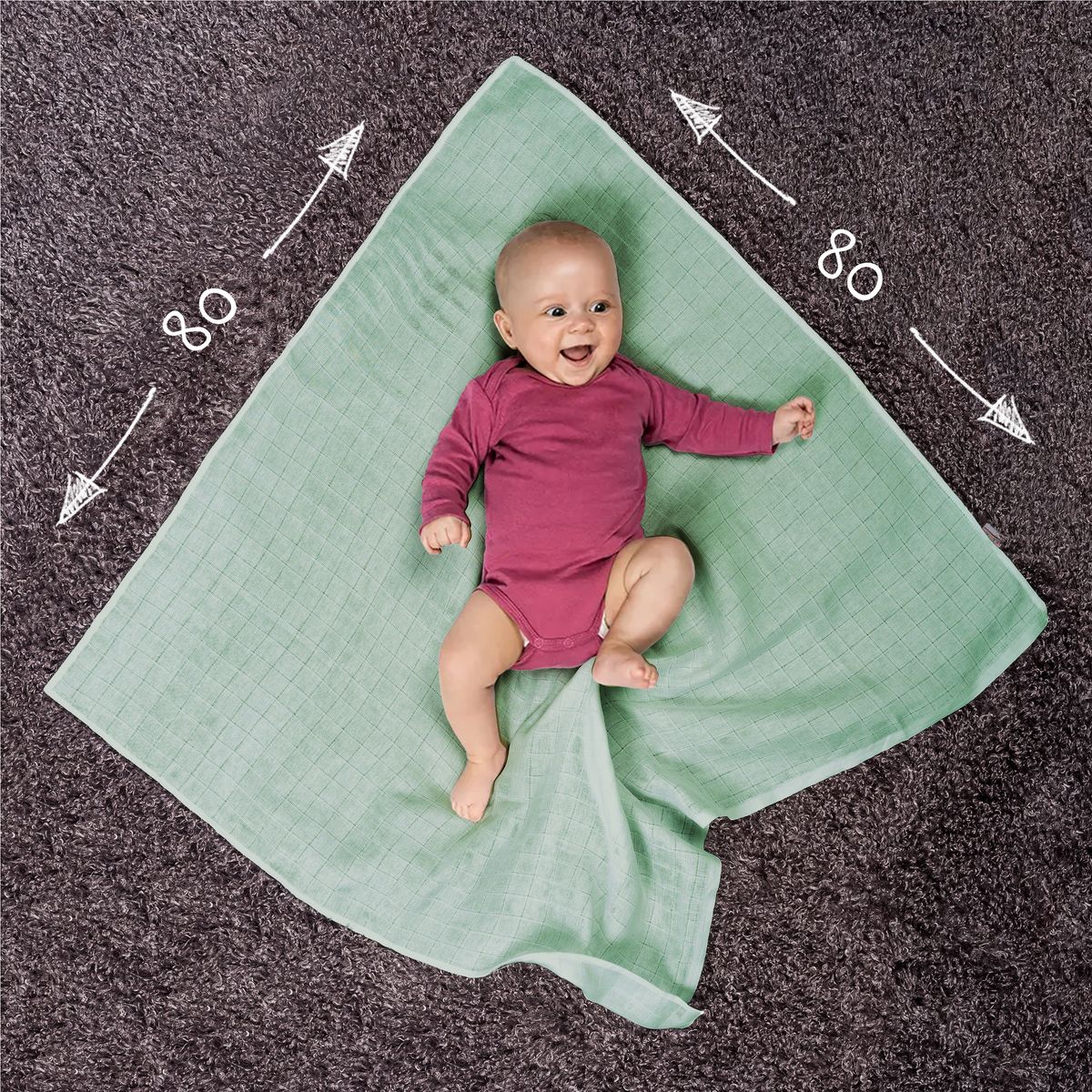 Bruk av Tøybleier i bomull 10-pack 80 x 80 cm OEKO-TEX til morsmelk