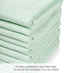 Tøybleier i bomull 10-pack 80 x 80 cm OEKO-TEX i nærbilde av kant