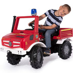 Tråbil rollyUnimog brannbil bakside med kobling