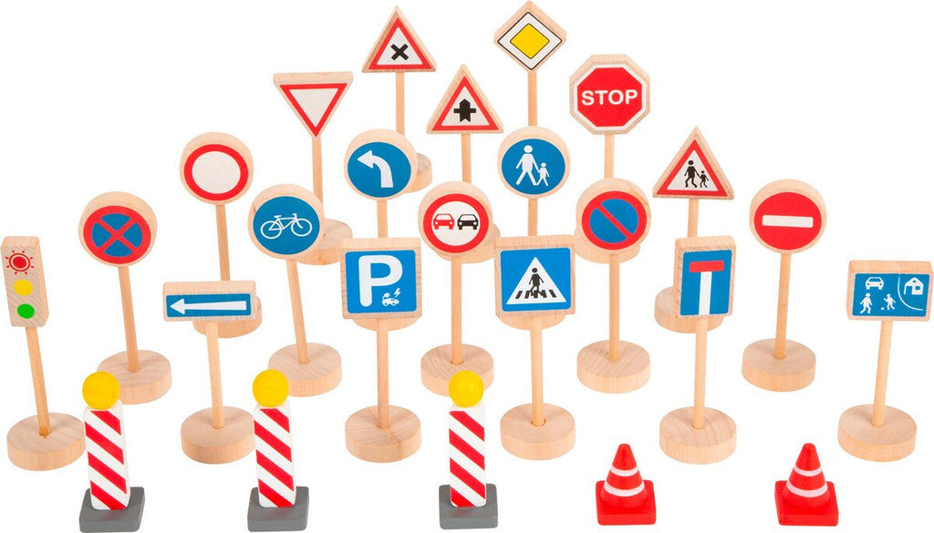 Trafikkskilt-sett i tre med lyskryss 26 deler bakside