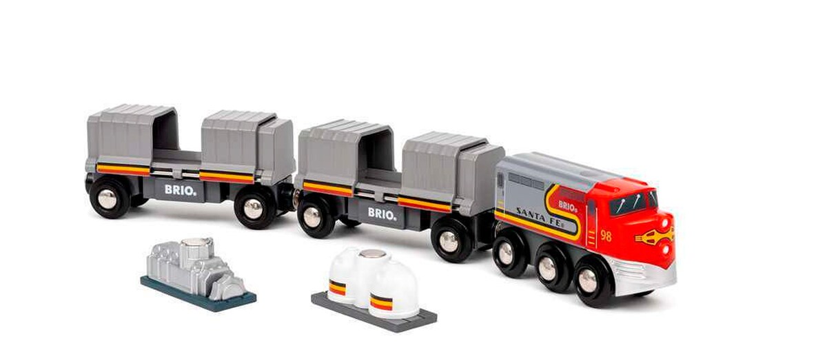 Detalj av godsvogn i Trains of the World Santa Fe tog i tre med 2 vogner
