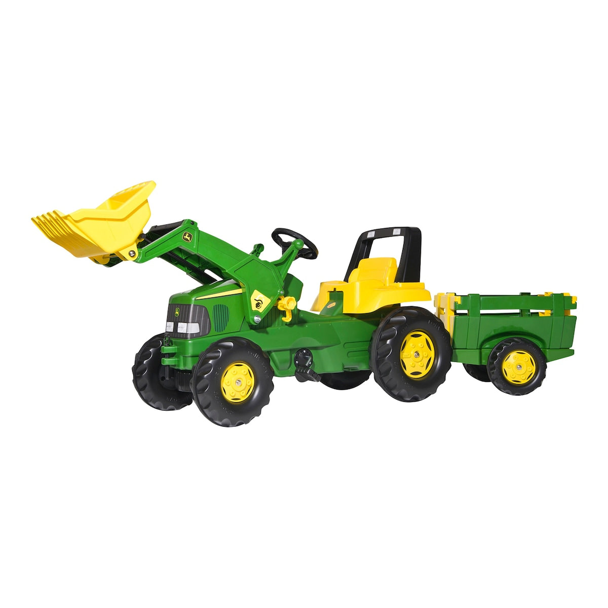 Tråkketraktor rollyJunior John Deere med henger bakside