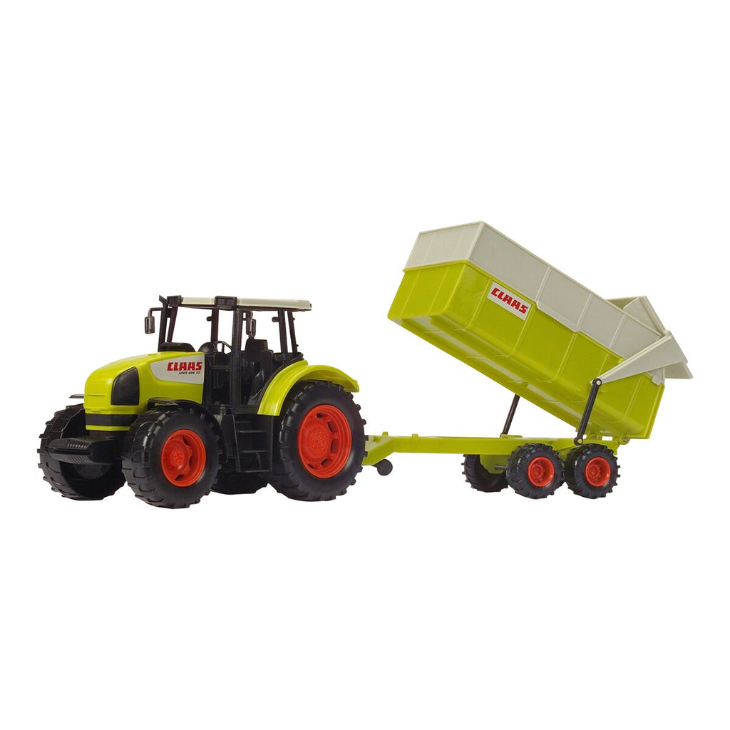 Traktor CLAAS Ares sett med tilhenger bakside