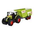 Traktor Claas med tilhenger, lys og lyd forfra