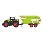 Traktor Claas med tilhenger sett bakfra