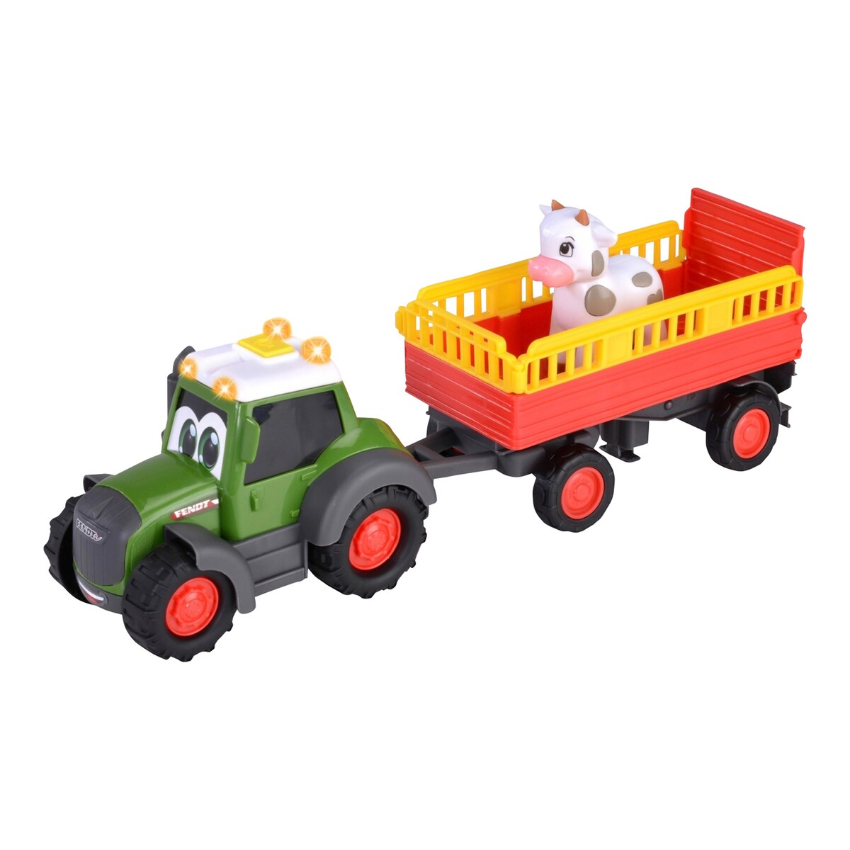 Traktor Fendt med dyretilhenger lys og lyd forfra