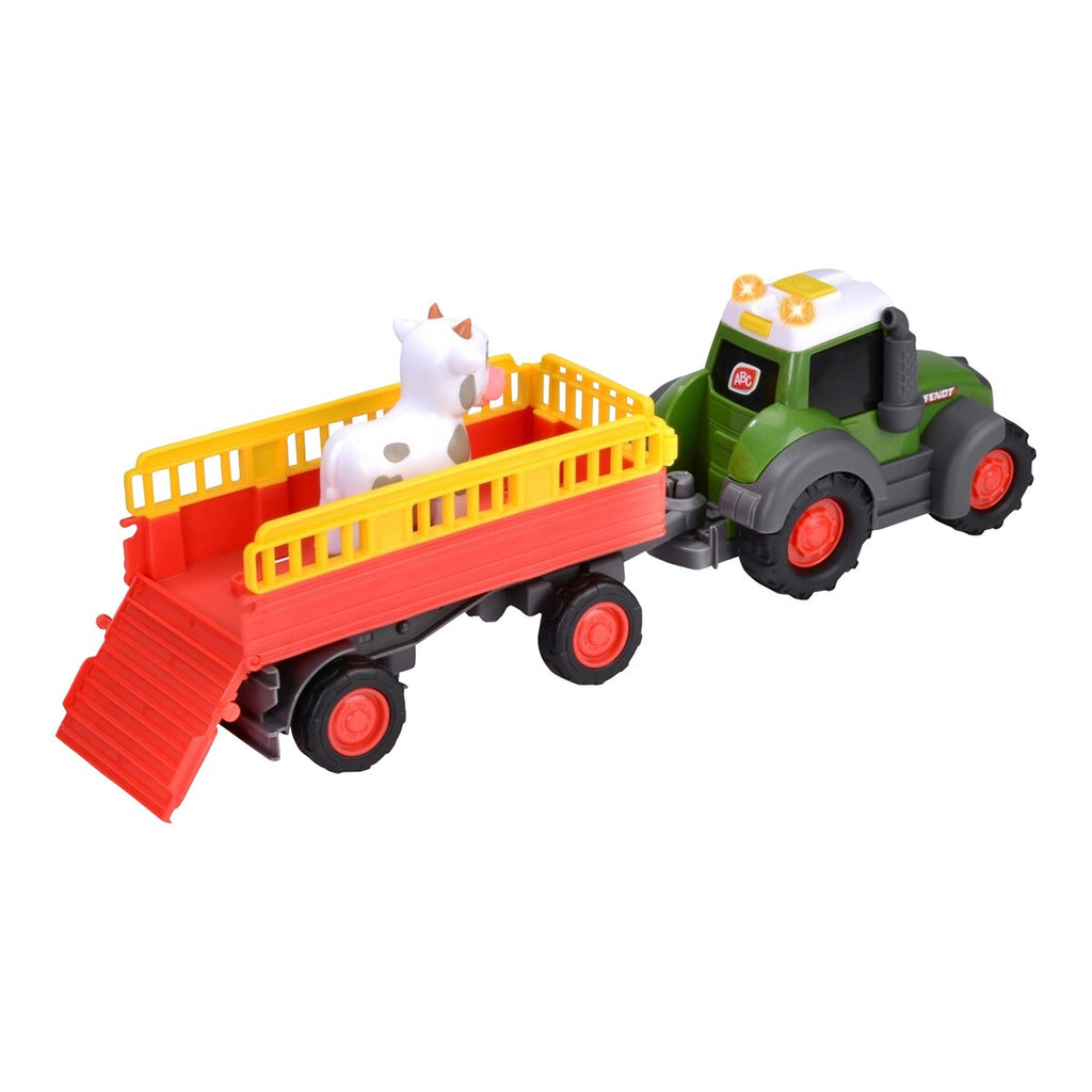 Traktor Fendt med dyretilhenger bakside