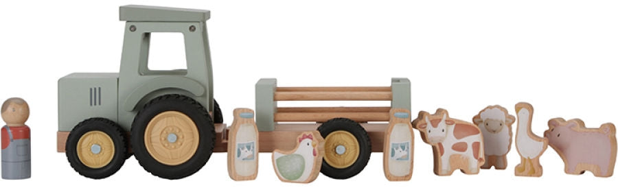 Traktor med tilhenger Little Farm i tre fra 18 mnd - Little Dutch bakside