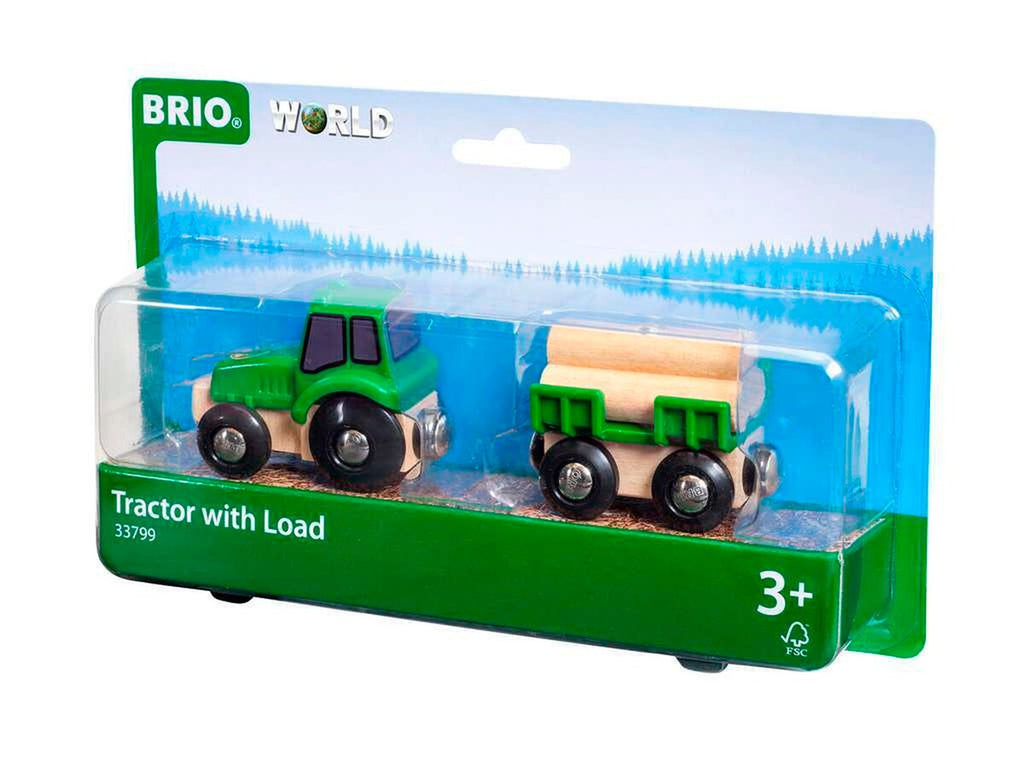 Traktor med tømmerhengar i tre 13,7 cm - BRIO World bakside