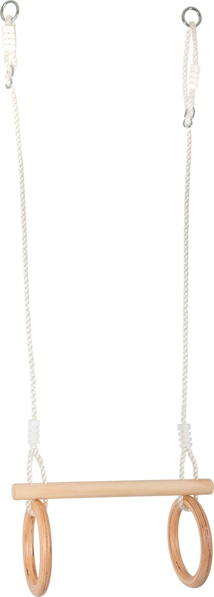 Trapes med turnringer i tre 2-i-1 justerbart tau front