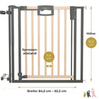 Detaljbilde av klemme på Trappegrind Easylock klemme 84,5–92,5 cm bøk og metall