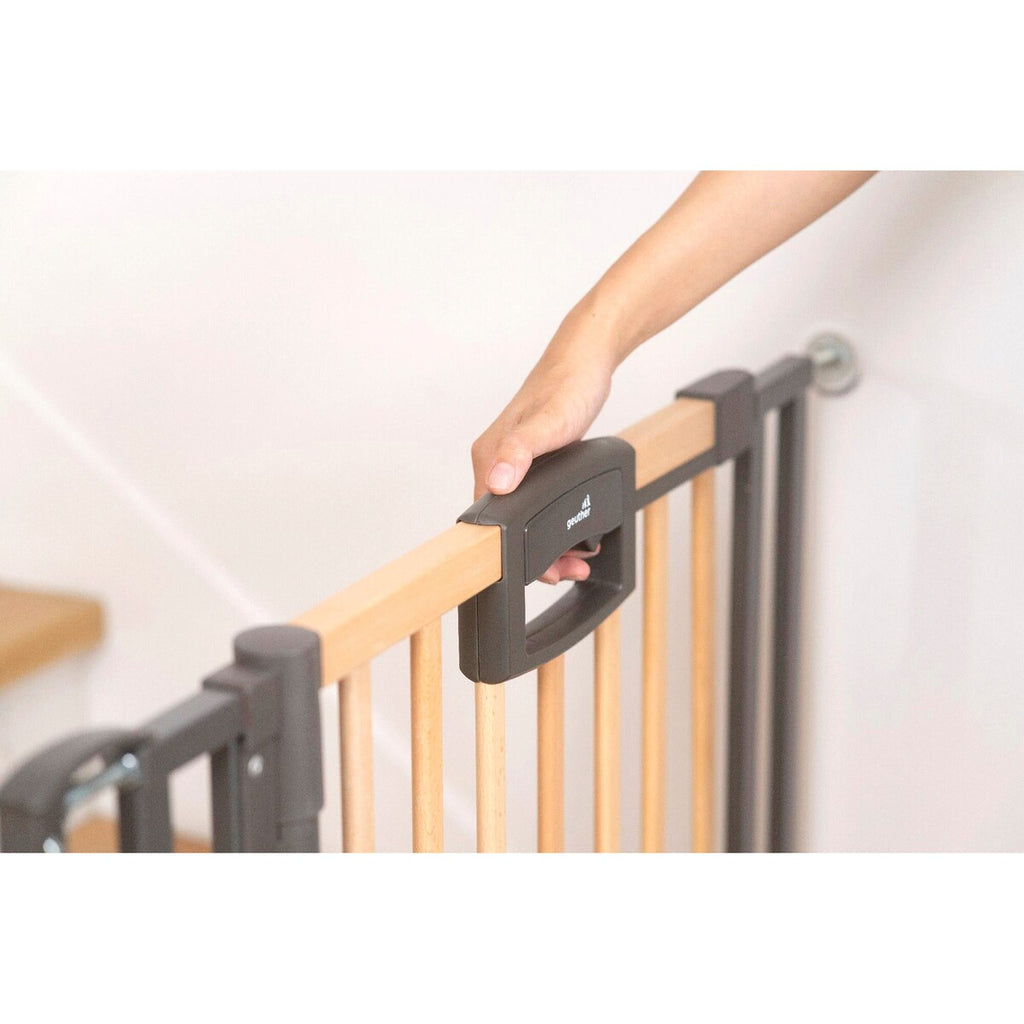 Visning av justerbar bredde på Trappegrind Easylock klemme 84,5–92,5 cm bøk og metall