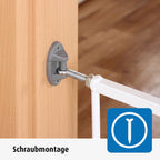 Trappegrind S-Gate 73–110 cm stål sett fra siden