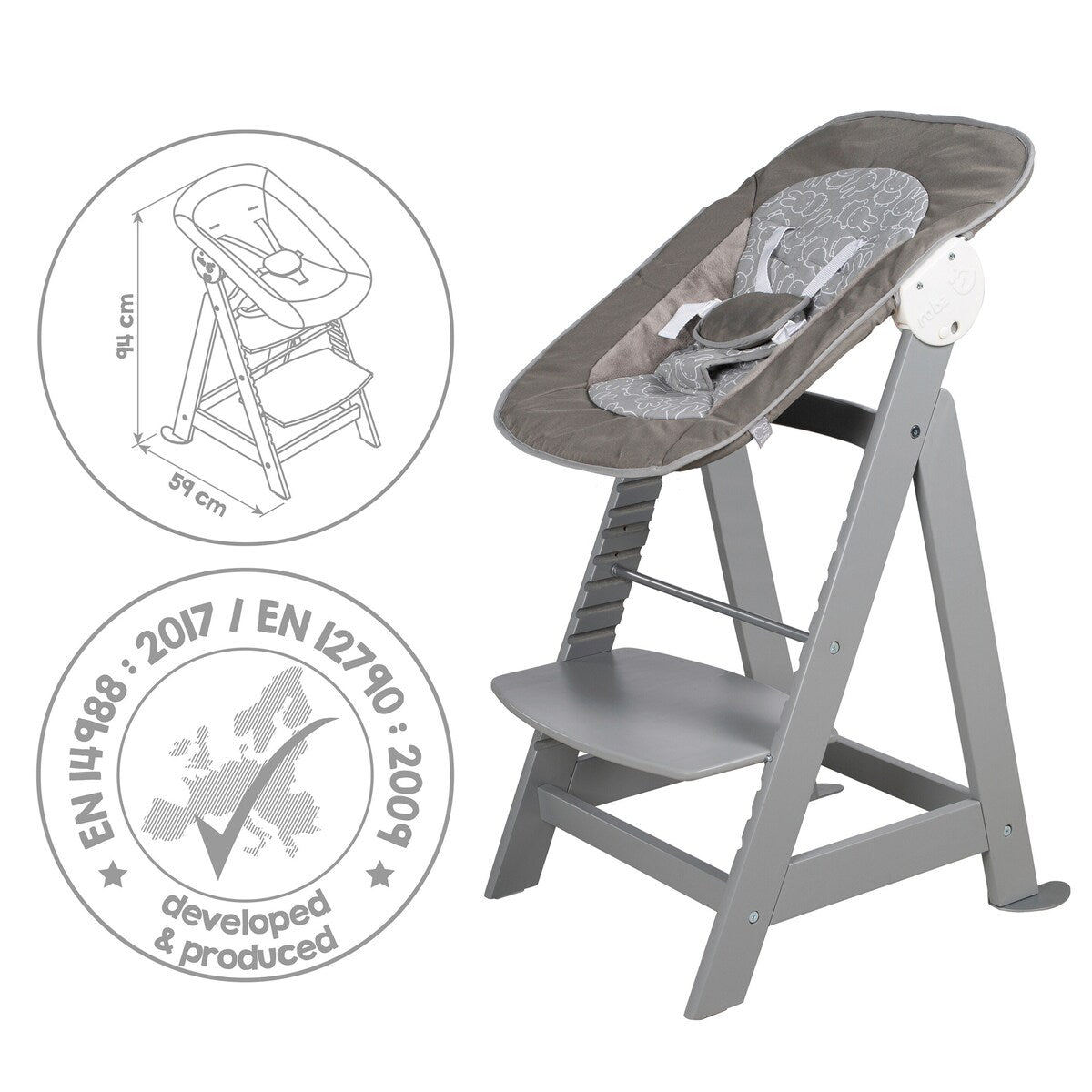 Trappestol 2in1 sett Miffy Born Up med taupe farge