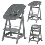 Oversikt over Trappestol Born Up 2i1 sett grafitt quiltet i moderne design