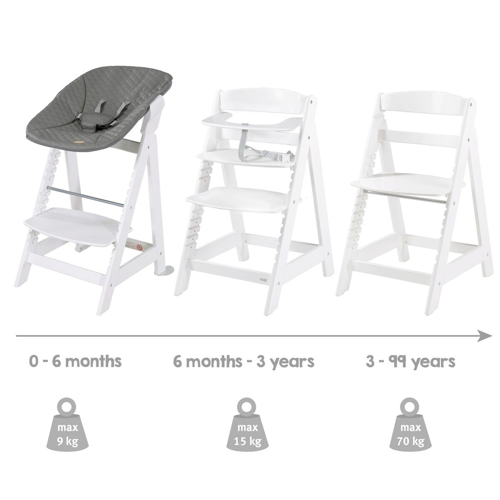 Trappestol Born Up 2in1-sett Stone quiltet komplett sett