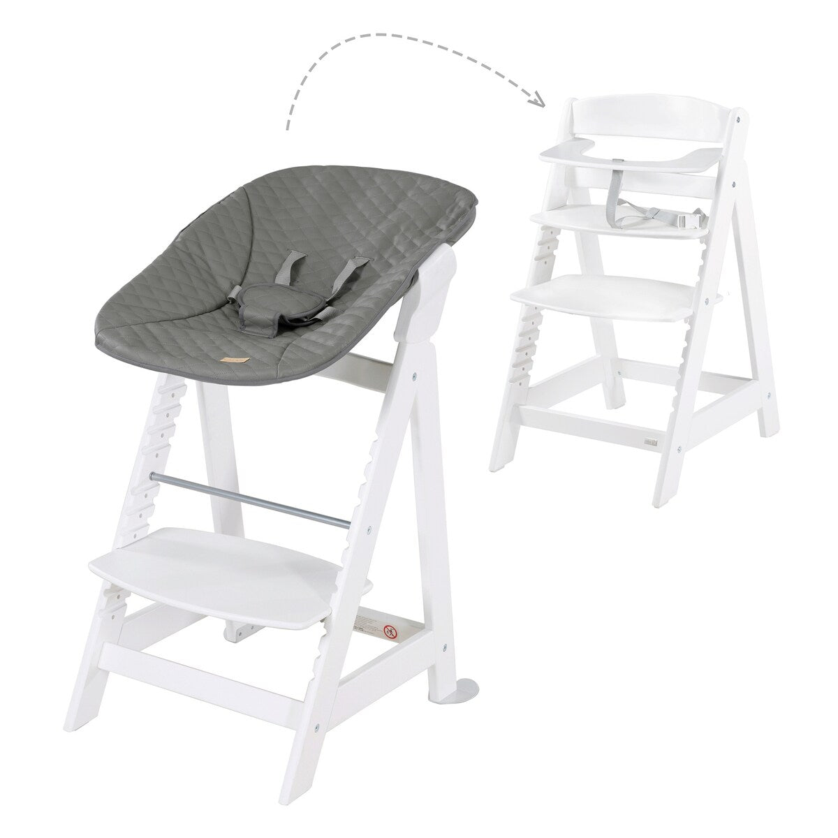 Trappestol Born Up 2in1-sett Stone quiltet forfra