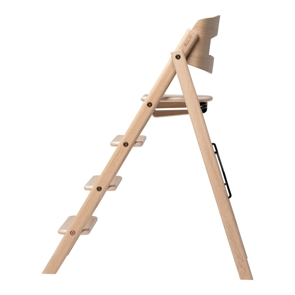 Bakside av Trappestol Klapp sammenleggbar i eik maks 110 kg