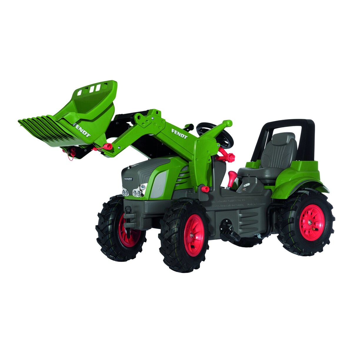 Tråtraktor rollyFarmtrac Fendt 939 Vario med frontlaster og lufthjul forfra