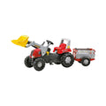 Tråtraktor rollyJunior RT med frontlaster og tilhenger for barn