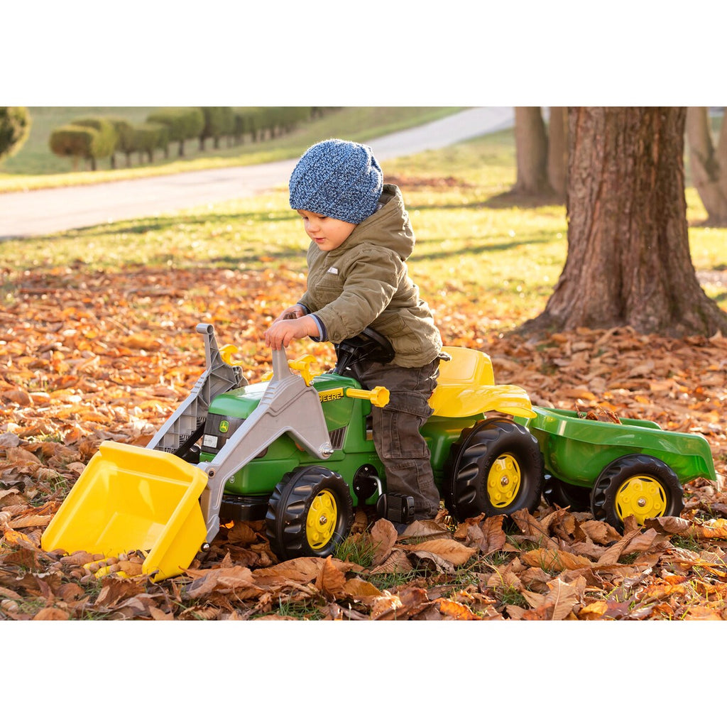 Montert Tråtraktor rollyKid John Deere med tilhenger
