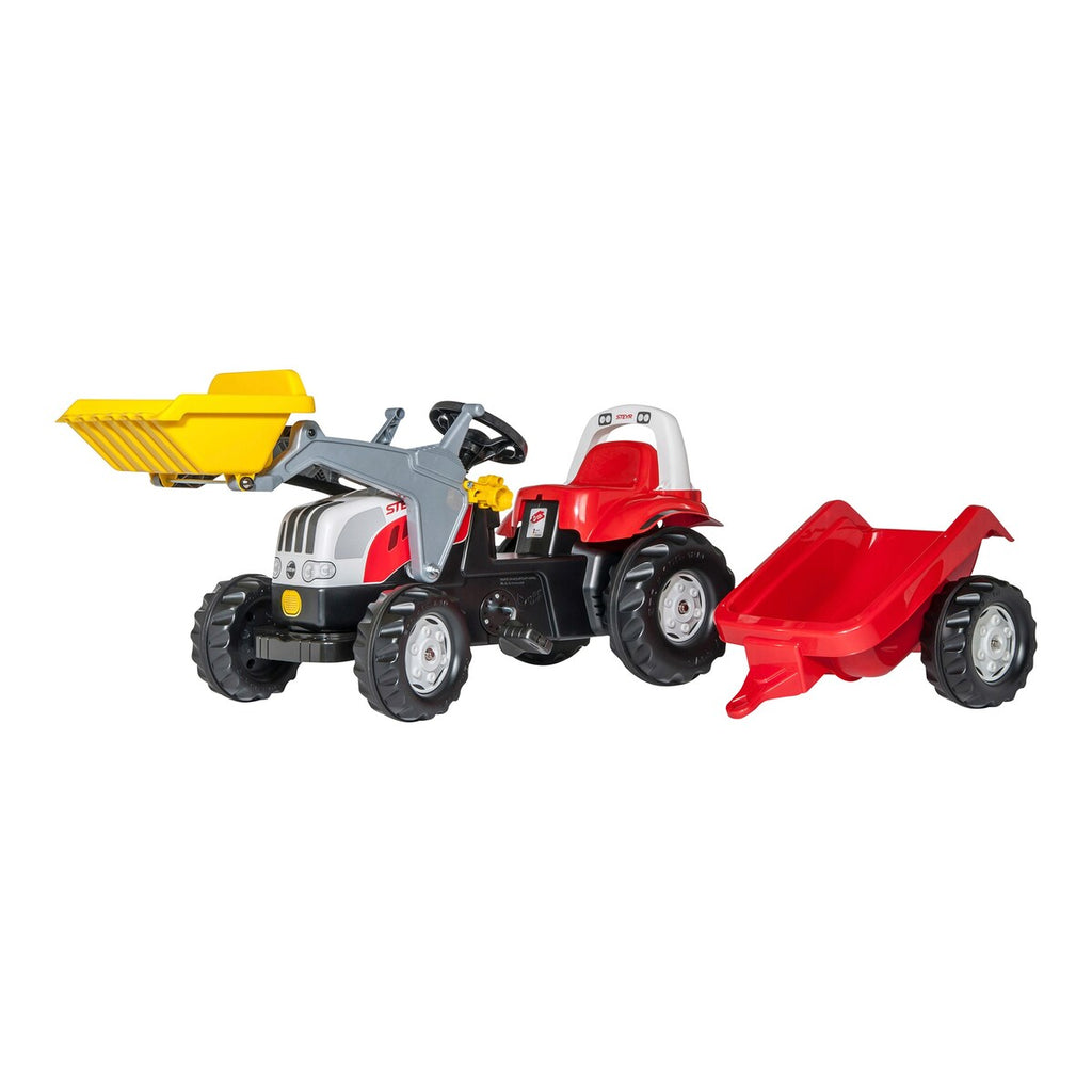 Tråtraktor rollyKid Steyr 6165 CVT med frontlaster sett forfra