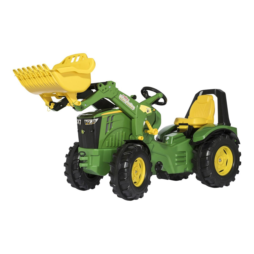 Tråtraktor rollyX-Trac Premium John Deere 8R forfra med frontlaster