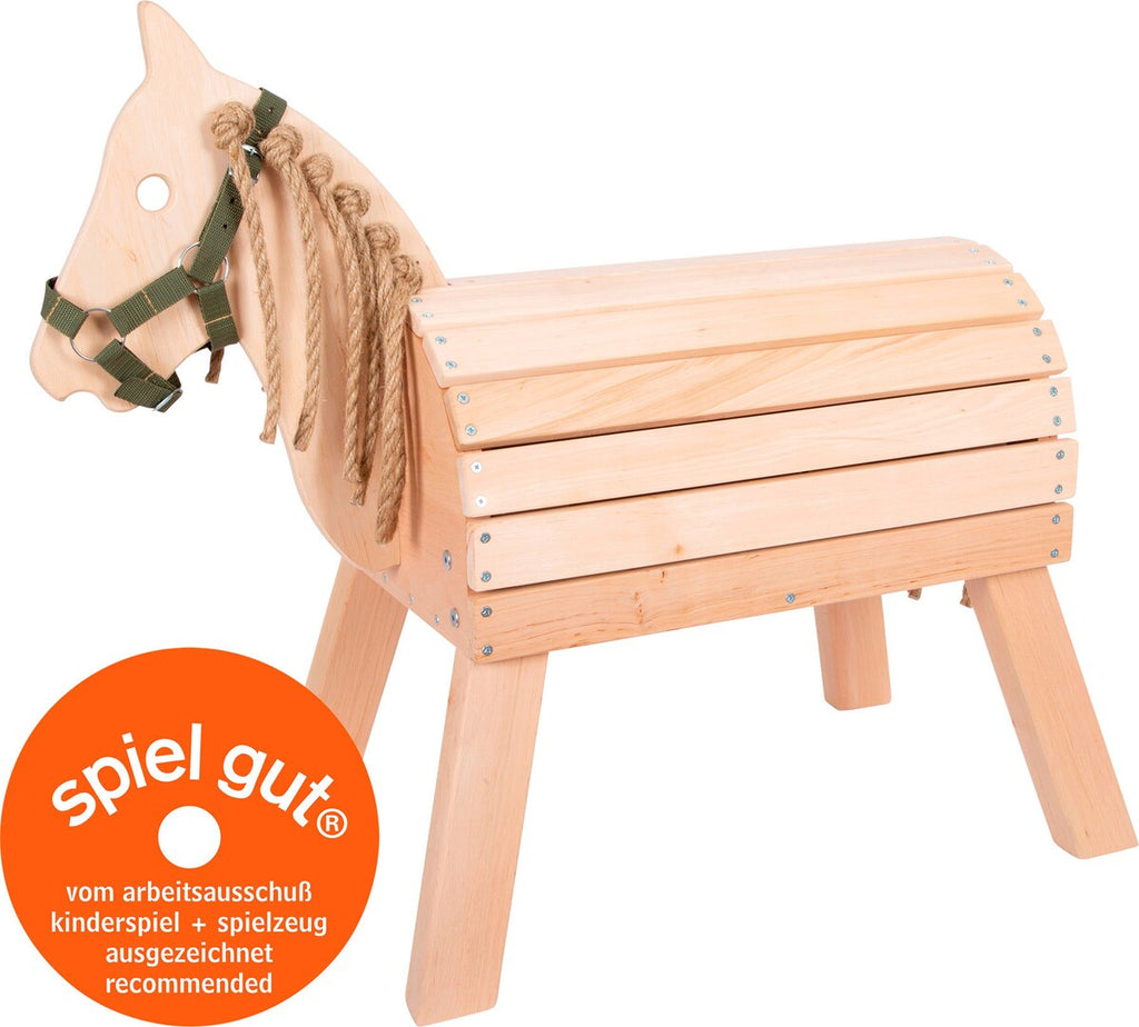 Trehest kompakt med oppbevaring, rygg 50 cm bakside