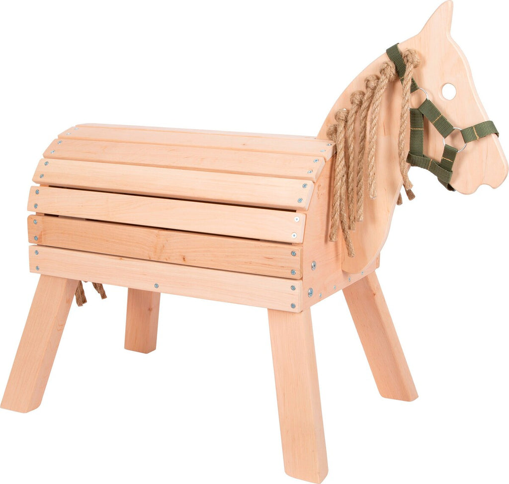 Trehest kompakt med oppbevaring, rygg 50 cm forfra