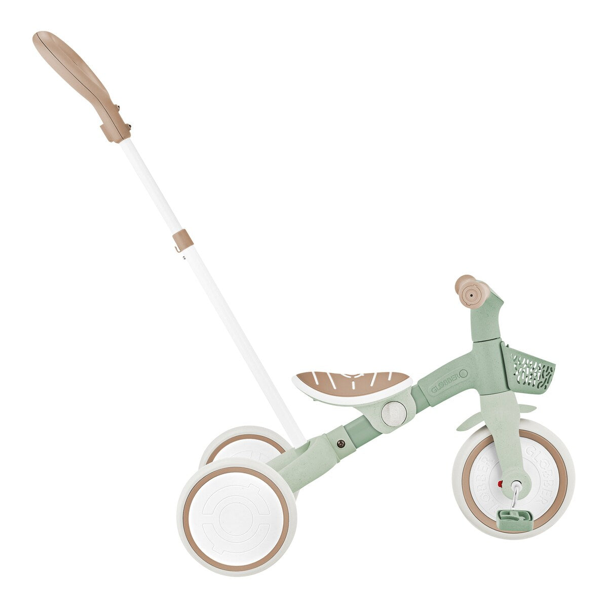 Montert Trehjulssykkel 3-i-1 Learning Trike Plus ECO sett fra siden