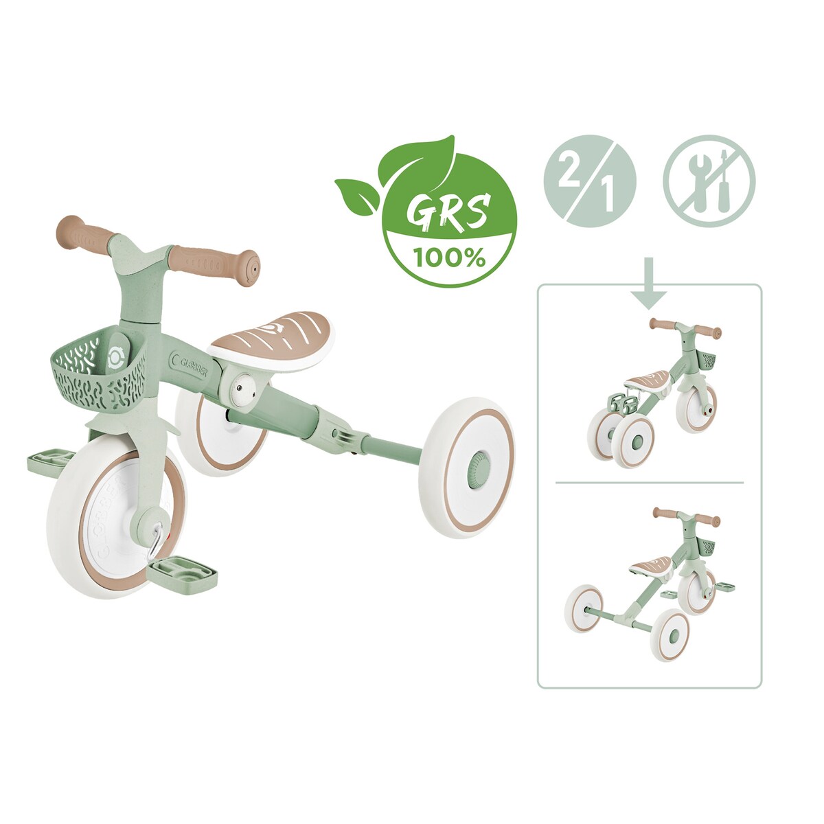 Trehjulssykkel Learning Trike 2-i-1 Plus ECO fra 12 mnd - Globber