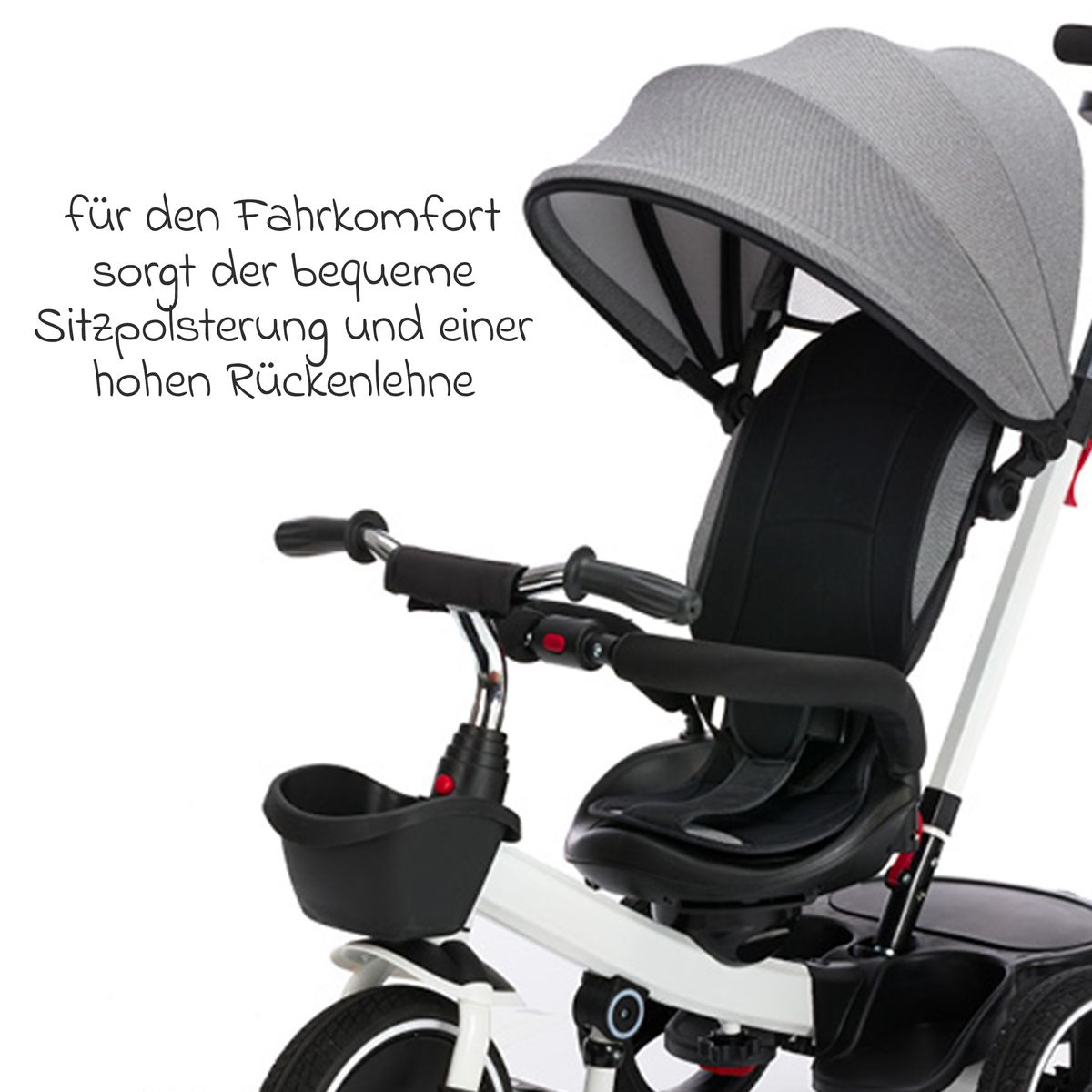 Trehjulssykkel Niki 360 med dreibart sete og solskjerm - Fillikid