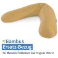 Trekk til ammepute Das Original bambus 190 cm ravgul Theraline forfra