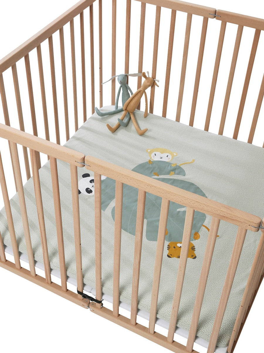 Detalj av trekk til lekegrindmatte 2-pk 95x100 cm bomull med dyremotiv